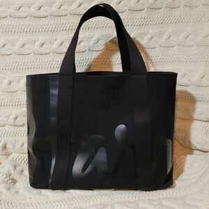 Harrods Medium Black Cotton Logo Tote Bag